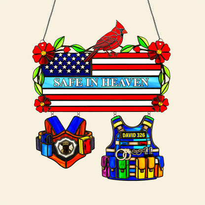 Police Heaven Cardinal Suncatcher - Personalized Gifts For Loved Ones 04ohta050925 - Ornament - GoDuckee
