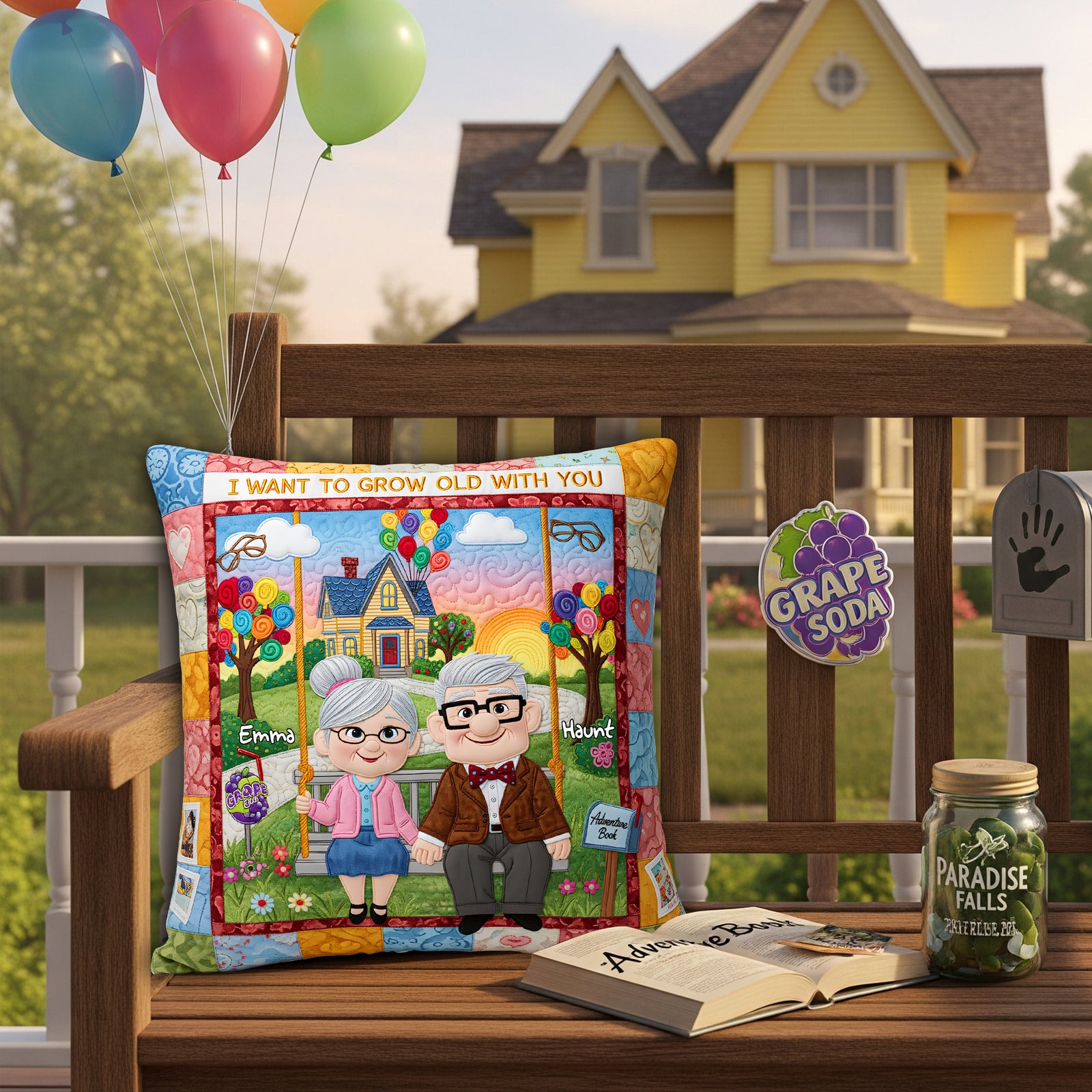 Growing Old Couple Square Pillow - Personalized Gifts For Couple 04OHLU190625