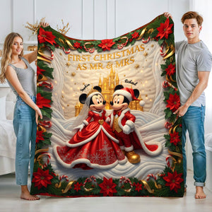 First Christmas Of Us Blanket - Personalized Gifts For Couple 03PAQN031125-Homacus
