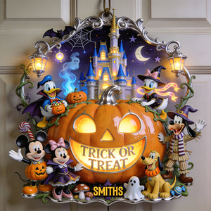 Trick Or Treat Welcome Acrylic Sign - Personalized Halloween Decor 02QHTN030826