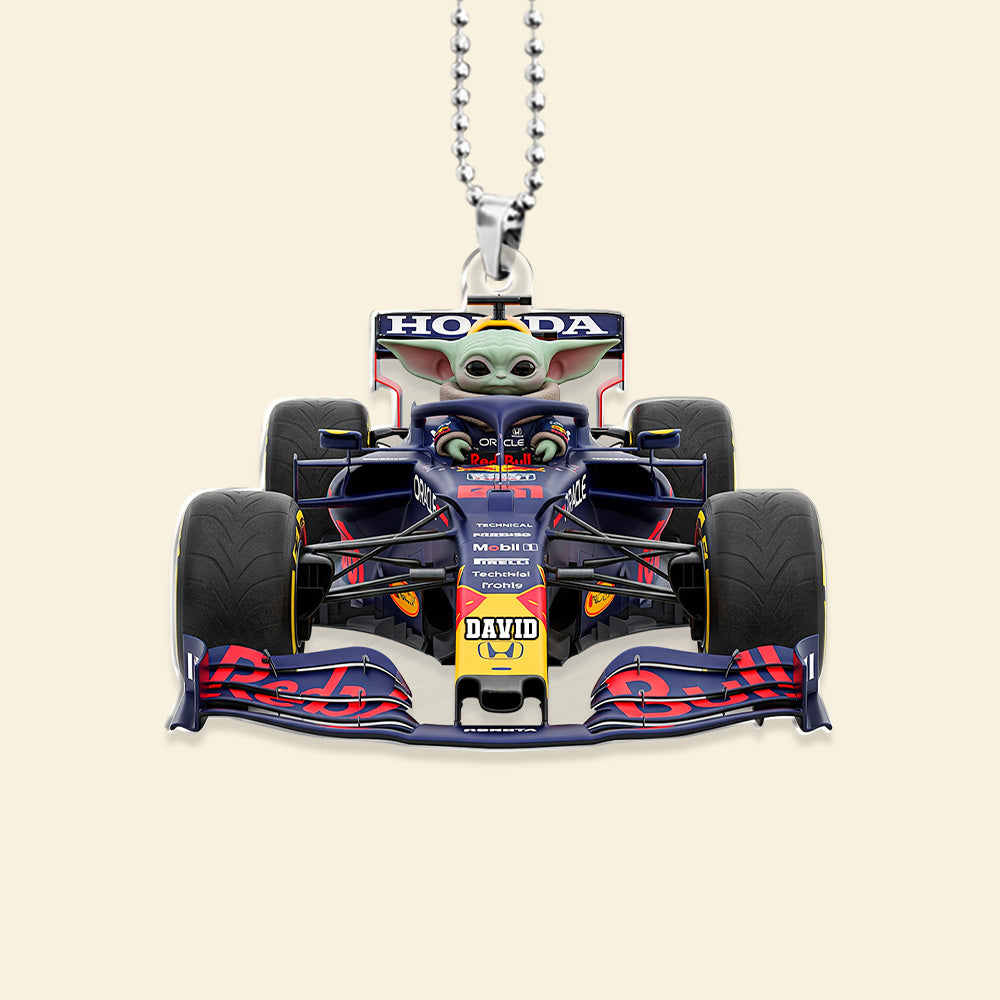 Baby Green Alien Driver Car Ornament Personalized Gifts For Racing Fans 01natn240725