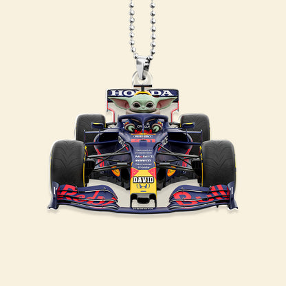 Baby Green Alien Driver Car Ornament Personalized Gifts For Racing Fans 01natn240725