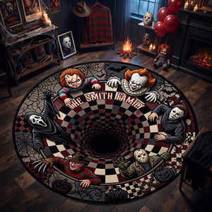 Classic Halloween Slashers Quilted Round Mat - Personalized Gifts For Family 05pglu210826
