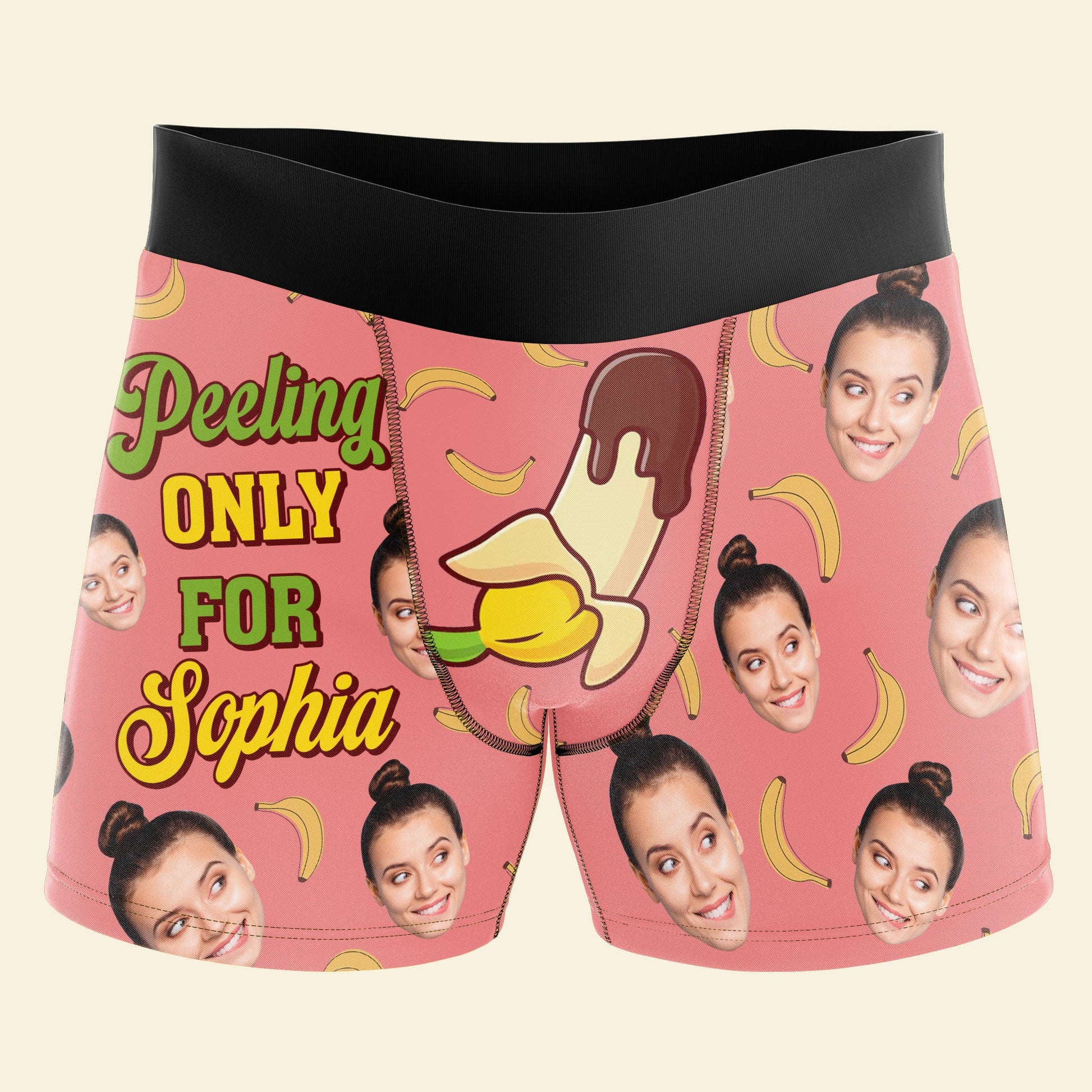 Custom Photo Funny Gifts For Him Men's Boxers 01totn111224 Peeling Only For Her - Boxer Briefs - GoDuckee