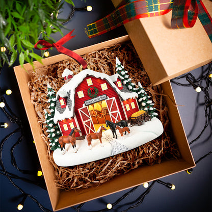 Farm Style Christmas Ornament – Personalized Gifts for Horse Lovers 04hyqn070825