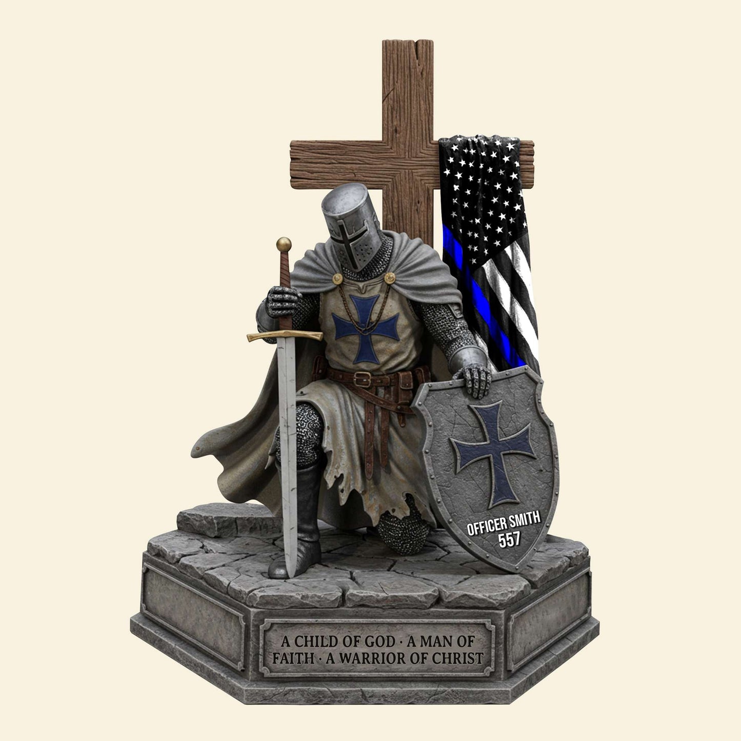 Knight Templar God Acrylic Plaque Personalized Gifts For Police 03qhtn170525-Homacus