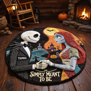 Spooky Couple Round Mat - Personalized Halloween Gifts For Couples 08hadt050826