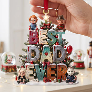 Best Mom/Dad Ever Horror Version Acrylic Ornament - Personalized Christmas Gifts For Horror Lovers 03patn190826
