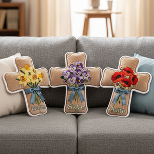 Birth Flower Christian Custom Shaped Pillow - Personalized Gifts For Christian 01nata251225
