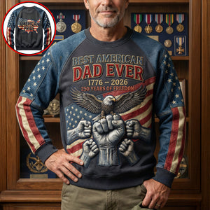 Best American Dad Shirt - Personalized Gifts For Father Day Sweatshirt 04PAQN280226