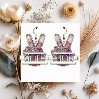 Off-road Hand Sign Earrings, Personalized Gifts For Off-Road Girl 02qhtn120725