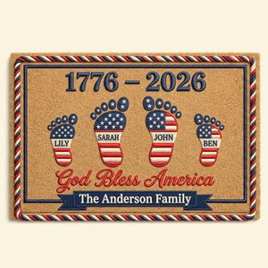 USA 250th Anniversary Foot Family Doormat - Personalized Gifts For Family 03natn030326