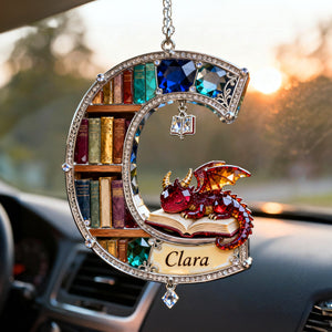 Fantasy Book Dragon Car Hanging Ornament, Personalized Gifts For Book Lovers 01qhtn130126