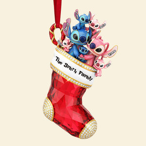 Stocking Family Ornament - Personalized Gifts For Family Christmas Ornament 01OHTA260925