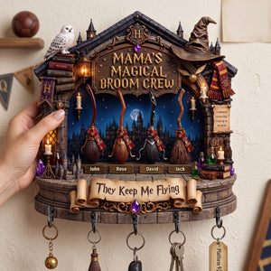 Mama's Broom Crew Acrylic Key Hanger - Personalized Gifts For Mother 03palu300726