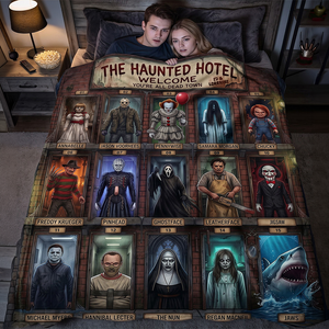Haunted Holiday Crew Blanket - Personalized Gift For Horror Lovers 02HUTA011026