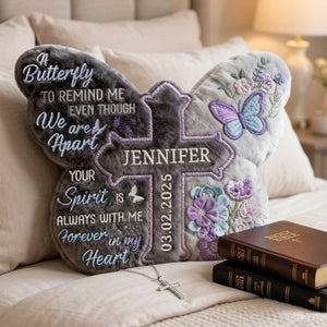 Heaven Butterfly Shaped Pillow, Personalized Keepsake To Remember Loved One 03qhlu191225