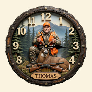 Best Hunting Acrylic Wall Clock Custom Photo Gifts For Hunters 01HUTN250326