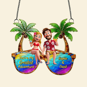 Personalized Gifts For Couple Suncatcher Ornament, Tropical Vacation 01tgtn220725hg