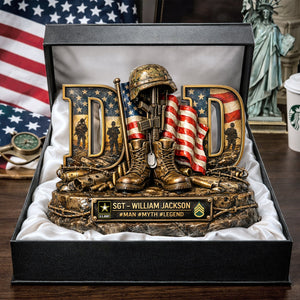 Proud Veteran Dad Acrylic Plaque - Personalized Gifts For Dad 01TYLU090326