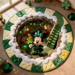 Lucky Clover Round Mat - Personalized Patrick's Day Gifts 02PGLU050226