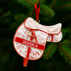 Equestrian Saddle Ornament - Personalized Christmas Gift For Horse Riding Lovers 03PGLU221025