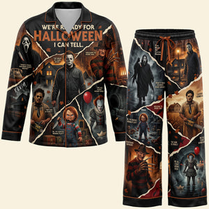 Personalized Halloween Button-Up Pajama Set – Ready for Halloween 02PATA040926