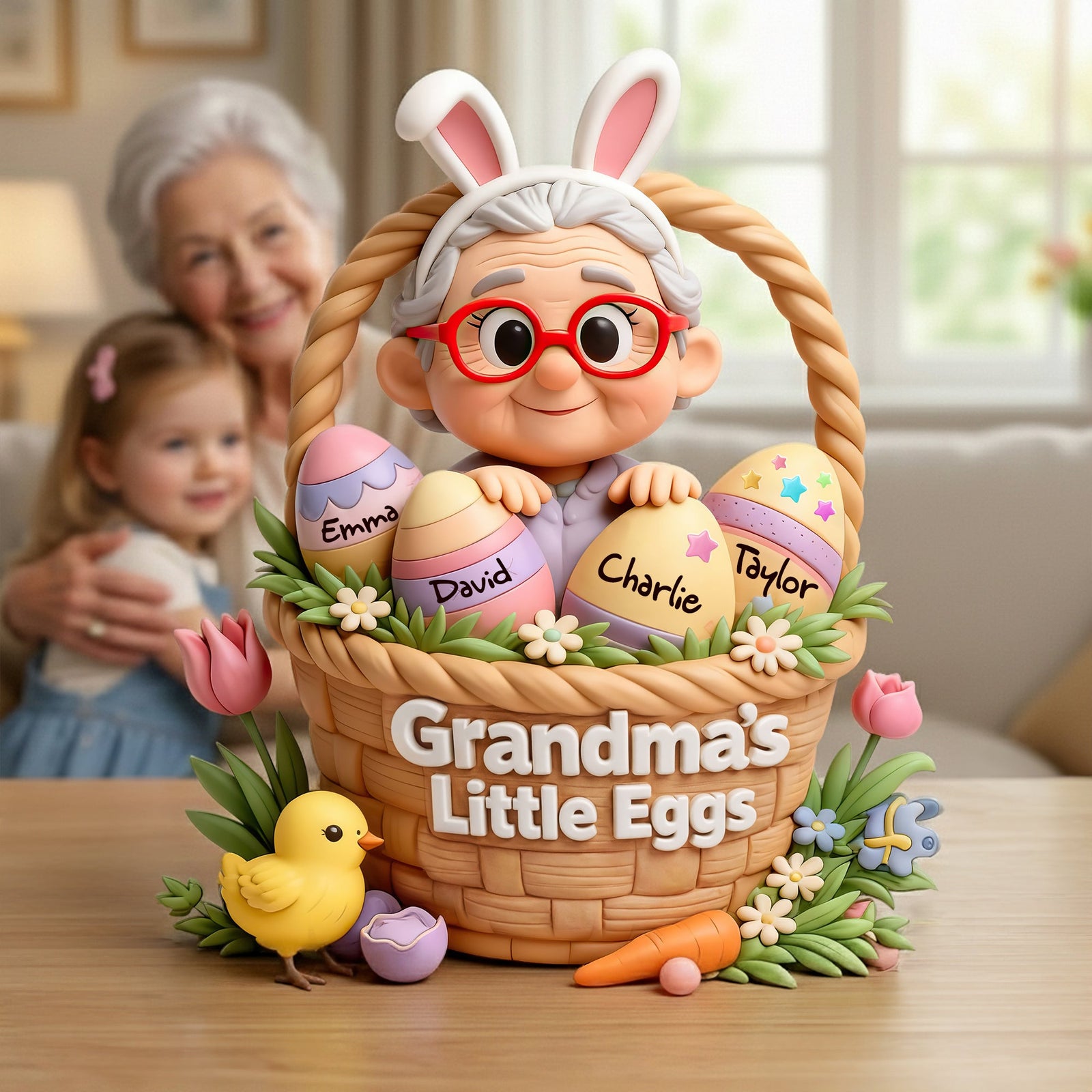 Grandma’s Little Eggs Easter Plaque - Personalized Gift For Grandma 06HULU100226