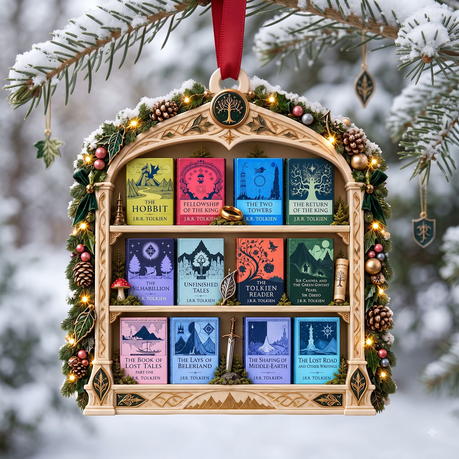 Fantasy Book Collection Christmas Acrylic Ornament - Personalized Gifts For Book Lovers 01NALU071026