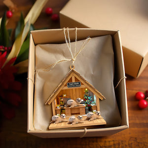 Happy Workplace Sloth Ornament - Personalized Gifts For Coworkers 05OHLU141125