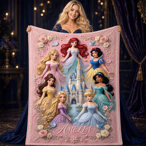 Lovely Fairy Tale Princesses Blanket - Personalized Gifts 04padt061026
