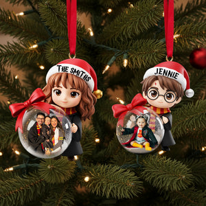 Enchanted Christmas Family Ornament - Personalized Custom Photo Gift For Family 05PGLU101125