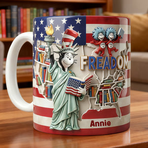 Patriotic Reading Coffee Mug - Personalized Gift For Reading Lovers 01PALU090226