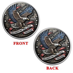 America 250th Anniversary Printed Metal Coin - Personalized Gifts For Patriots 04toqn260226