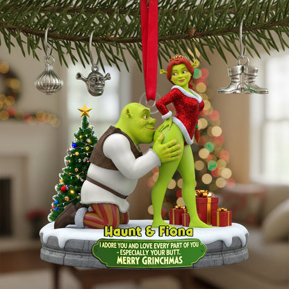 Cheeky Kisses Couple Ornament - Personalized Christmas Gifts For Couple 04OHLU120925