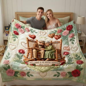 Happy Grow Old Couple Quilt Bed Set - Personalized Gifts For Couple 01QHLU281125