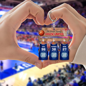 Basketball House United Personalized Gifts For Family Keychain 03HUQN100725