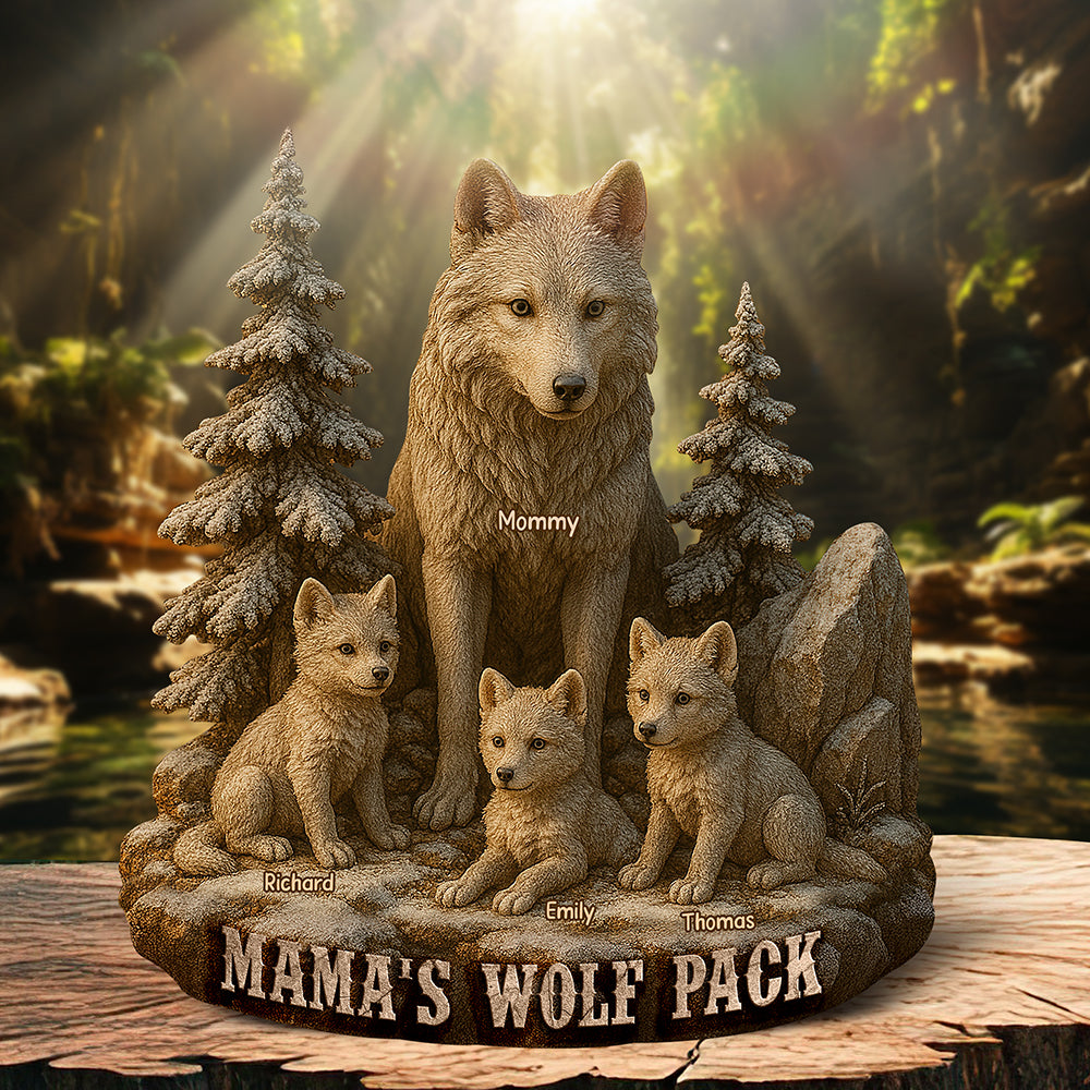 Wolf Mom Plaque - Personalized Gifts For Mother-Homacus