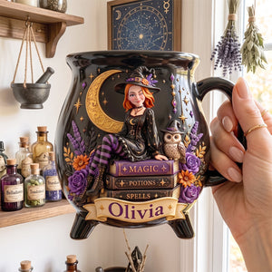 Witch Ceramic Cauldron Mug - Personalized Gifts 02totn180826