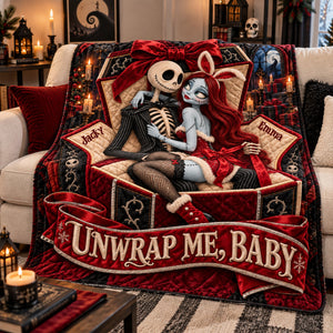 Spooky Naughty Couple Blanket - Personalized Christmas Gifts For Couples 05halu131026