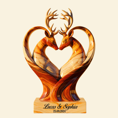 Deer Couple Acrylic Plaque - Personalized Anniversary Gifts For Couple 05OHNTN170625
