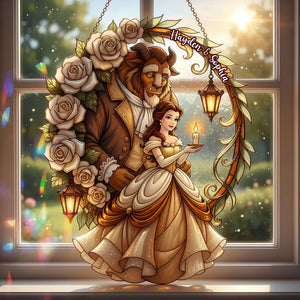 Enchanted Rose Couple Suncatcher - Personalized Gifts For Couples 01PALU031225