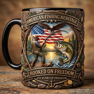 Hooked On Freedom Accent Mug - Personalized Gift For Fisherman 04tytn250626