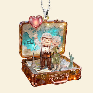 Traveling Couple Car Hanging Ornament, Personalizd Gifts For Adventurous Couple 03qhtn090126