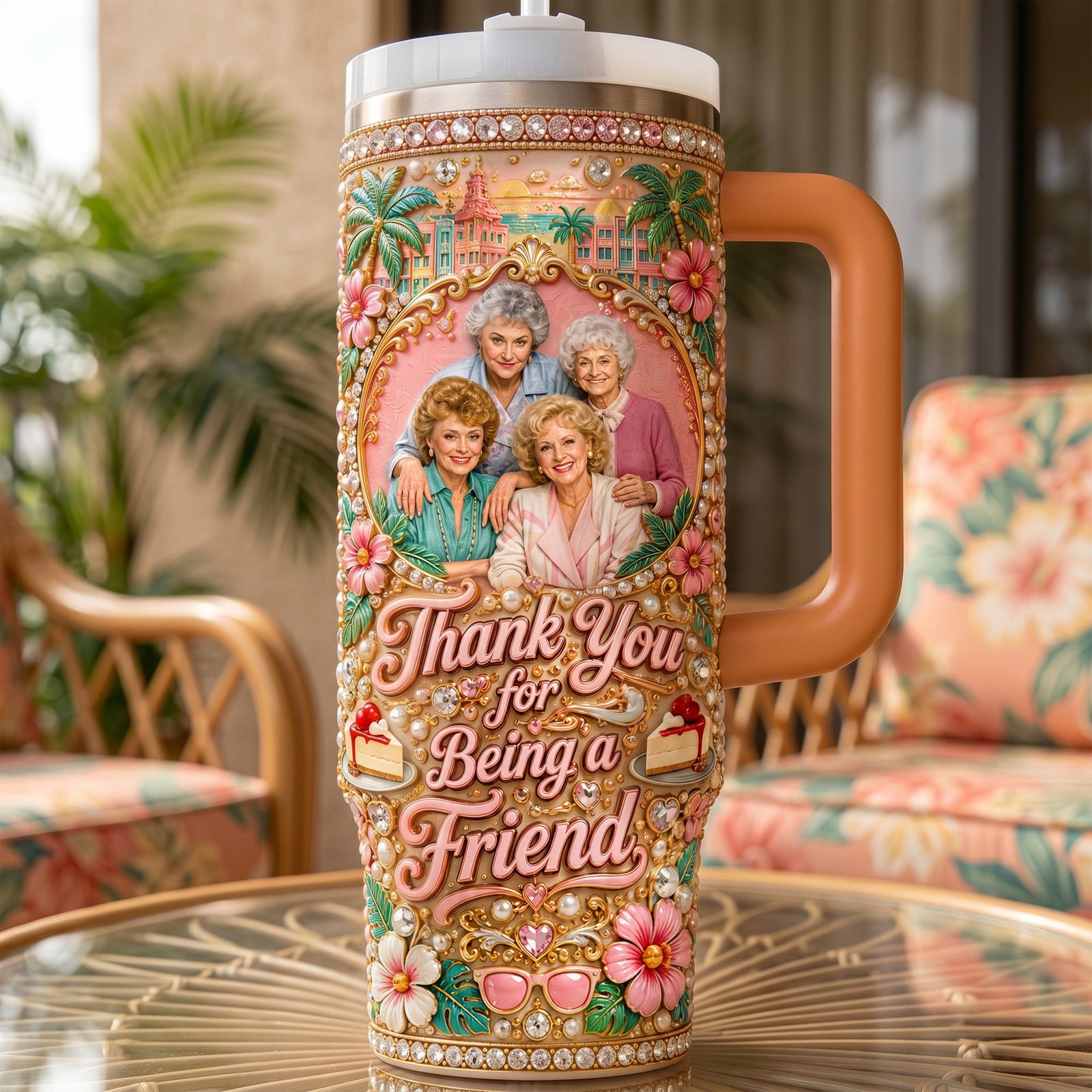 Cheers to Friendship 40oz Tumbler With Handle - Gifts For Friends 04NALU120626
