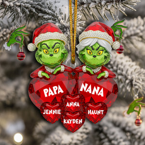 Grandparents Heart Ornament - Personalized Christmas Gifts For Grandparents 04NALU280825