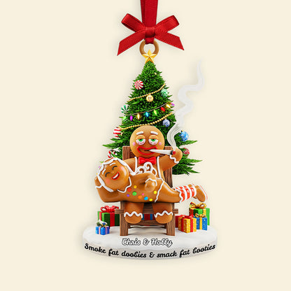 Smoking Gingerbreads Personalized Funny Gifts For Couple Christmas Ornament 04tota170925