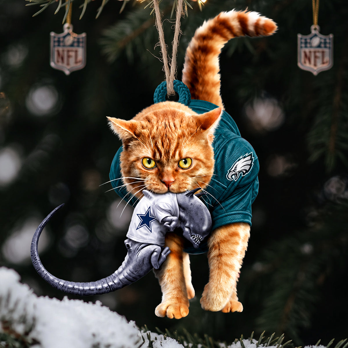 Invincible Badass Cat Ornament, Personalized Gifts For Sport Lovers 04qhta201026