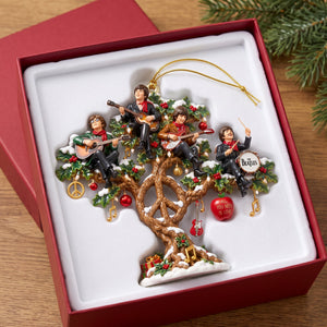 The Beatle Peace Tree Ornament, Personalized Gifts For Music Lovers & Hippie 05qhqn080926