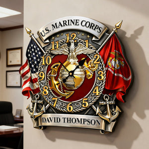 Military Acrylic Hanging Wall Clock - Personalized Gifts For Veteran 01huta241225